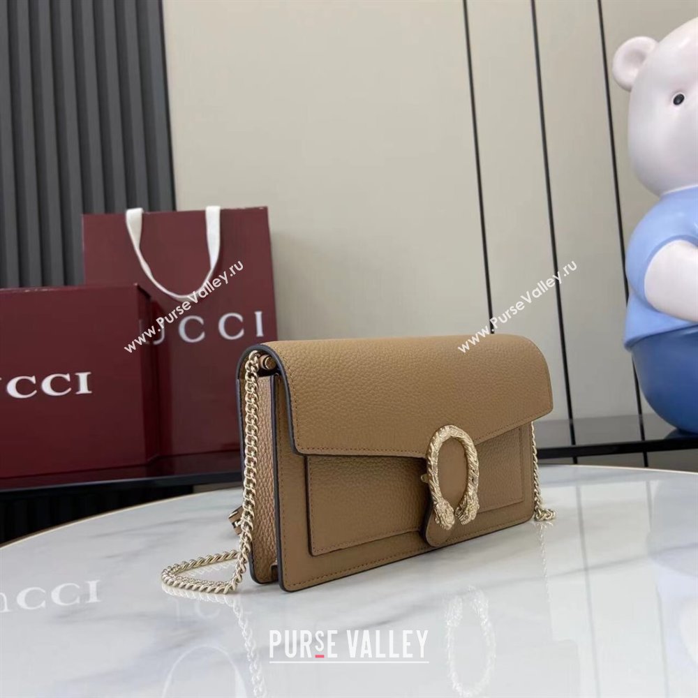 Gucci Dionysus wallet on chain in grainy leather Beige 2025 837373 (XLU-250807083)