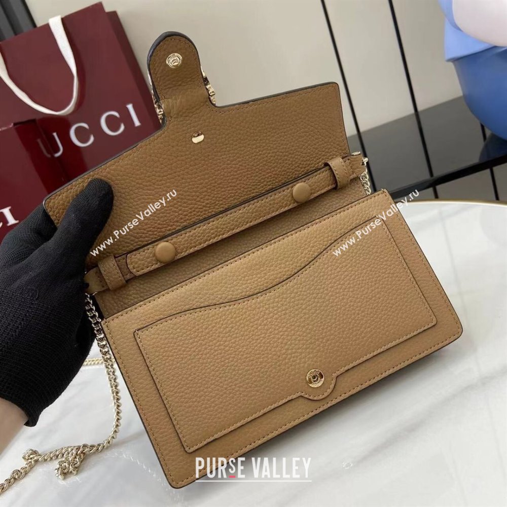 Gucci Dionysus wallet on chain in grainy leather Beige 2025 837373 (XLU-250807083)