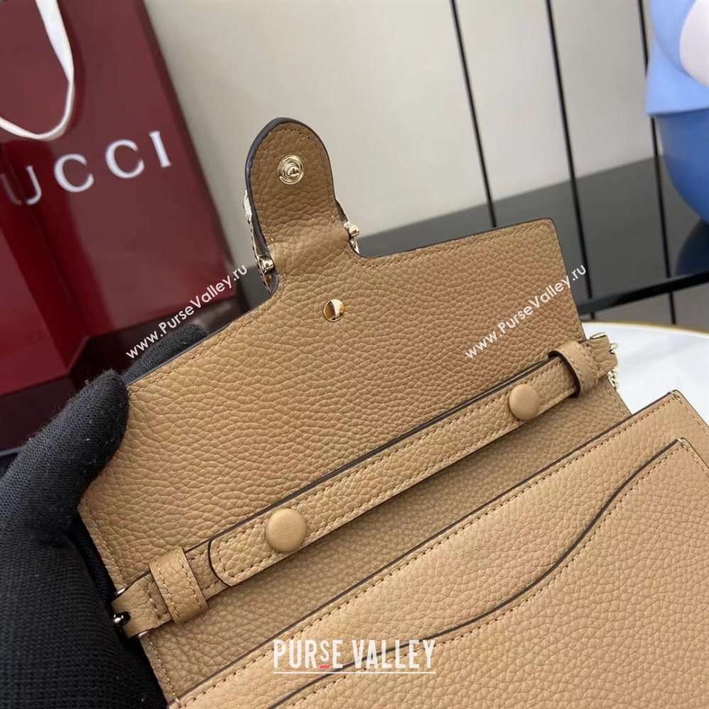 Gucci Dionysus wallet on chain in grainy leather Beige 2025 837373 (XLU-250807083)