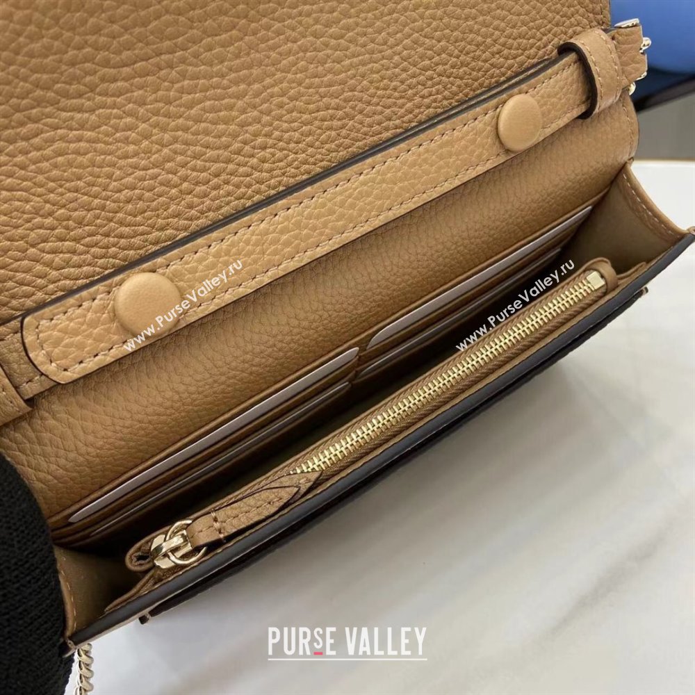 Gucci Dionysus wallet on chain in grainy leather Beige 2025 837373 (XLU-250807083)