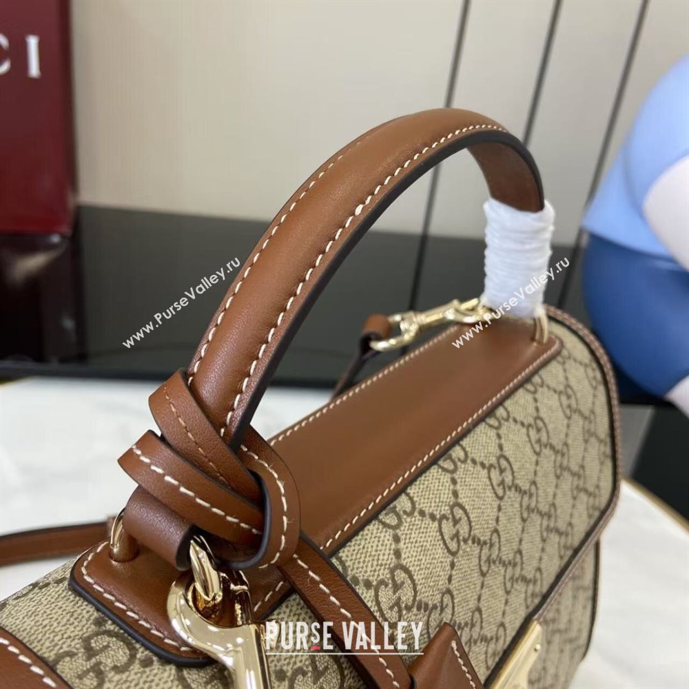 Gucci Padlock GG Canvas medium top handle bag Brown 2025 838998 (XLU-250930043)