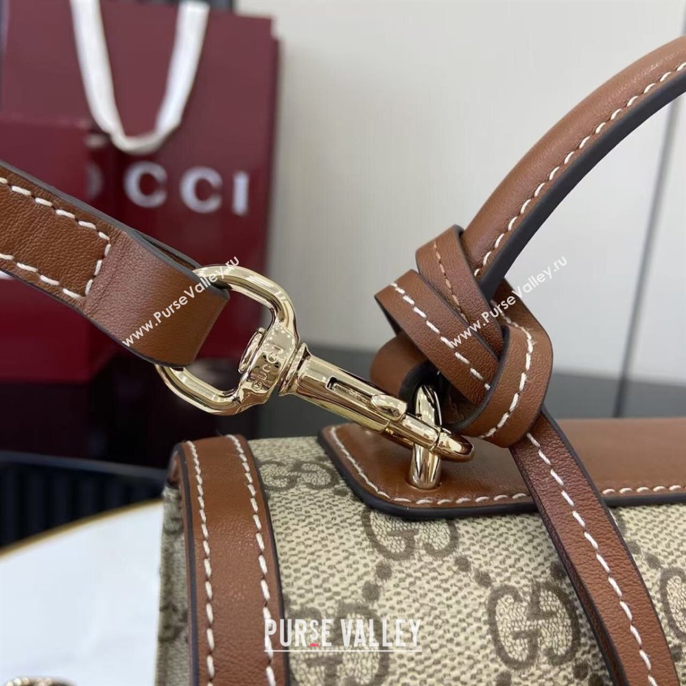 Gucci Padlock GG Canvas medium top handle bag Brown 2025 838998 (XLU-250930043)