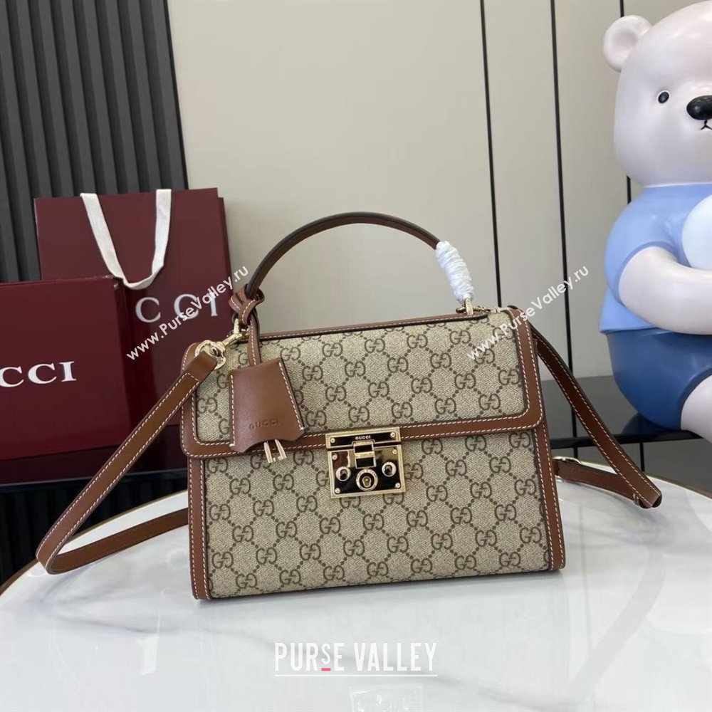 Gucci Padlock GG Canvas medium top handle bag Brown 2025 838998 (XLU-250930043)