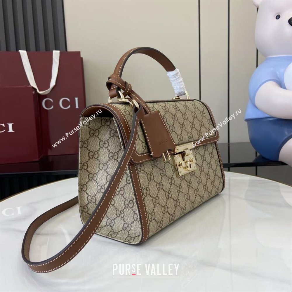 Gucci Padlock GG Canvas medium top handle bag Brown 2025 838998 (XLU-250930043)