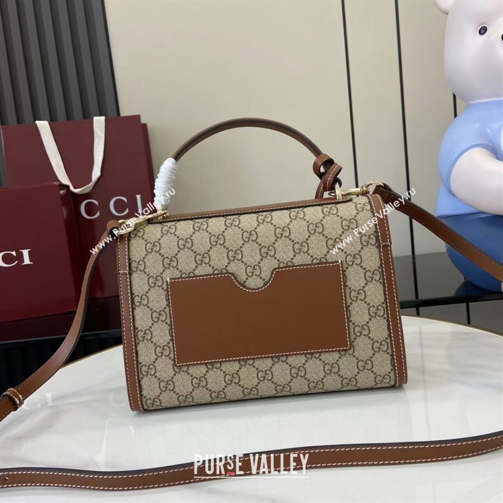 Gucci Padlock GG Canvas medium top handle bag Brown 2025 838998 (XLU-250930043)