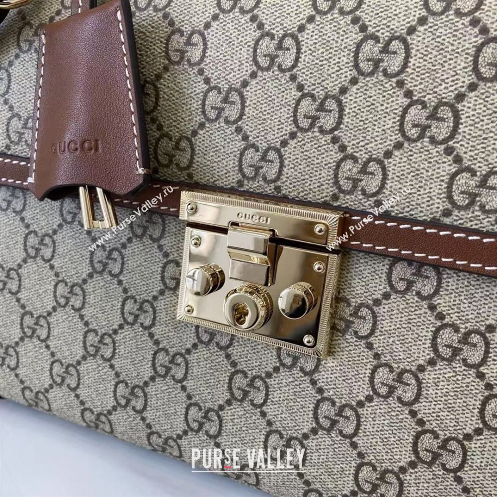 Gucci Padlock GG Canvas medium top handle bag Brown 2025 838998 (XLU-250930043)