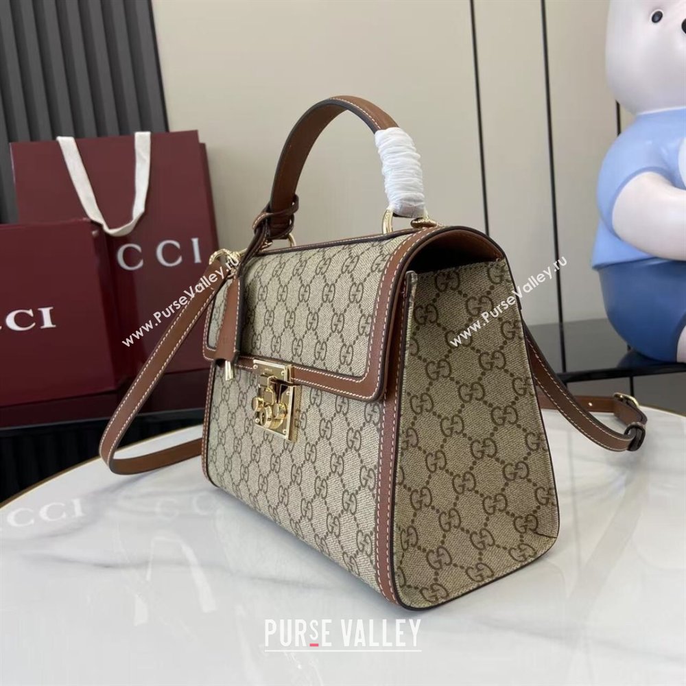 Gucci Padlock GG Canvas medium top handle bag Brown 2025 838998 (XLU-250930043)