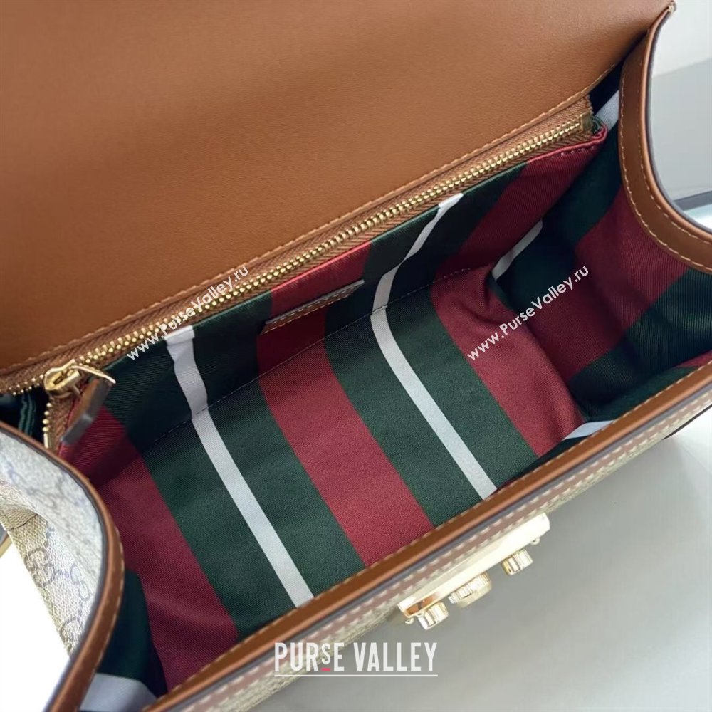 Gucci Padlock GG Canvas medium top handle bag Brown 2025 838998 (XLU-250930043)