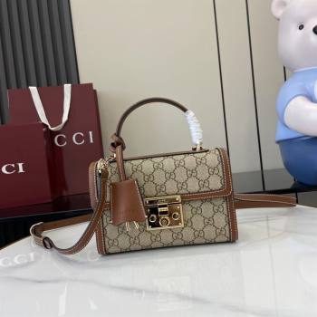 Gucci Padlock GG Canvas small top handle bag Beige/Brown 2025 838999 (XLU-250930040)