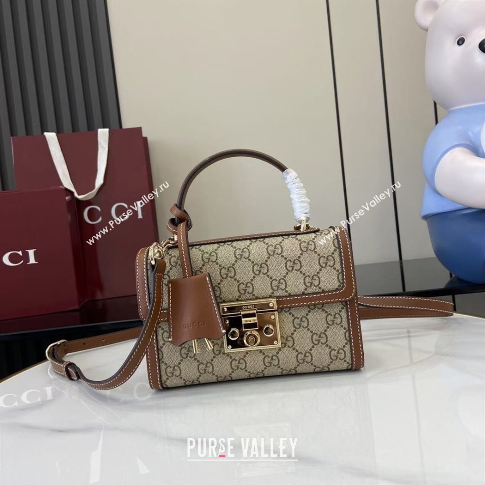 Gucci Padlock GG Canvas small top handle bag Beige/Brown 2025 838999 (XLU-250930040)