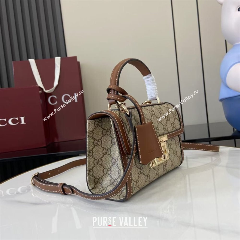 Gucci Padlock GG Canvas small top handle bag Beige/Brown 2025 838999 (XLU-250930040)
