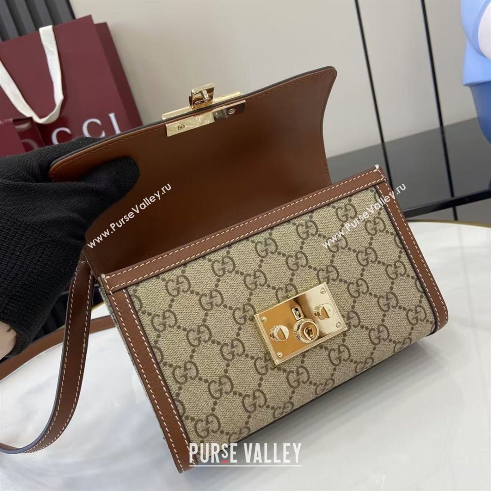 Gucci Padlock GG Canvas small top handle bag Beige/Brown 2025 838999 (XLU-250930040)