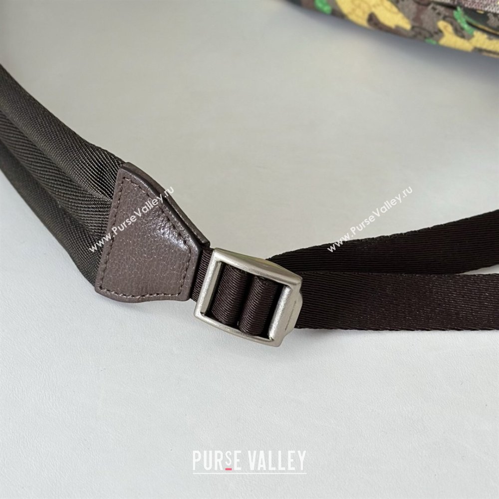 Gucci Mens Ophidia Large Backpack Bag in Camouflage GG Fabric Green/Yellow 2026 ‎839110 (DLH-260127091)