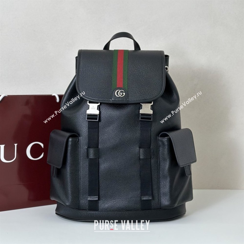Gucci Mens Ophidia Large Backpack Bag in Black Leather 2026 ‎839110 (DLH-260127089)