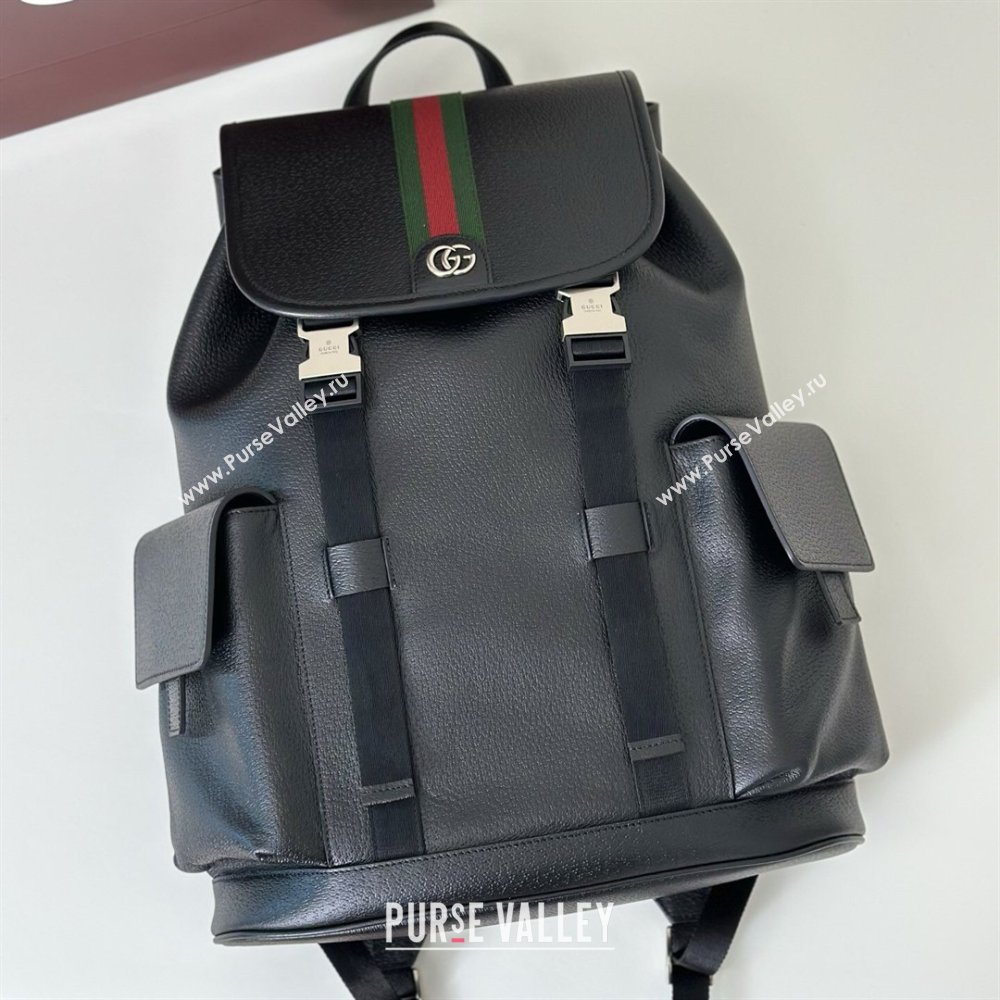 Gucci Mens Ophidia Large Backpack Bag in Black Leather 2026 ‎839110 (DLH-260127089)