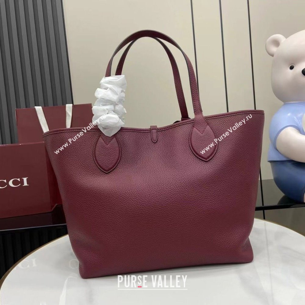 Gucci Totissima Large Reversible Tote Bag in Grainy Leather Ancora Red 2025 839112 (XLU-250522051)