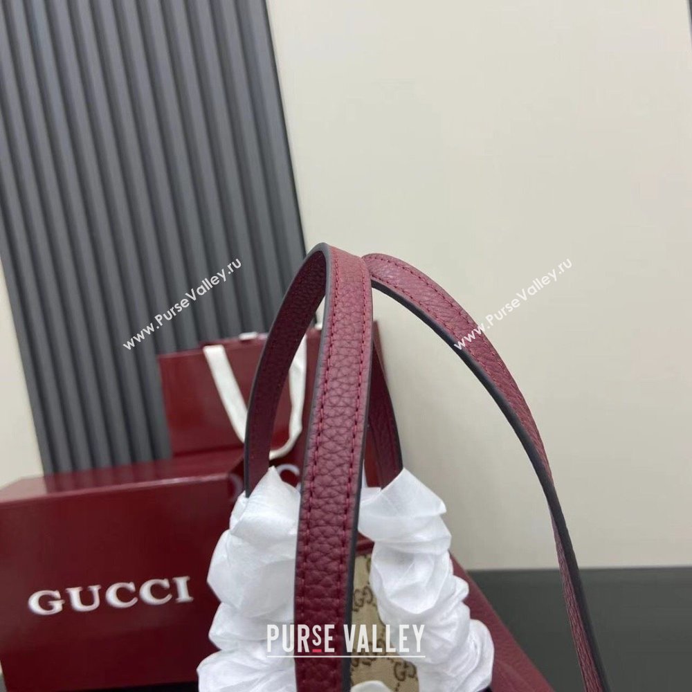 Gucci Totissima Large Reversible Tote Bag in Grainy Leather Ancora Red 2025 839112 (XLU-250522051)