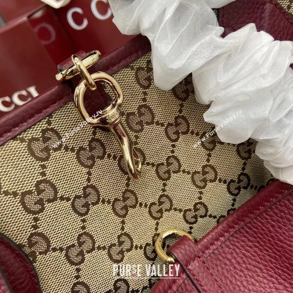 Gucci Totissima Large Reversible Tote Bag in Grainy Leather Ancora Red 2025 839112 (XLU-250522051)