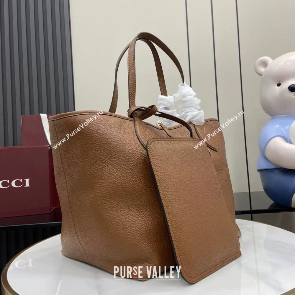 Gucci Totissima Large Reversible Tote Bag in Grainy Leather Brown 2025 839112 (XLU-250522052)
