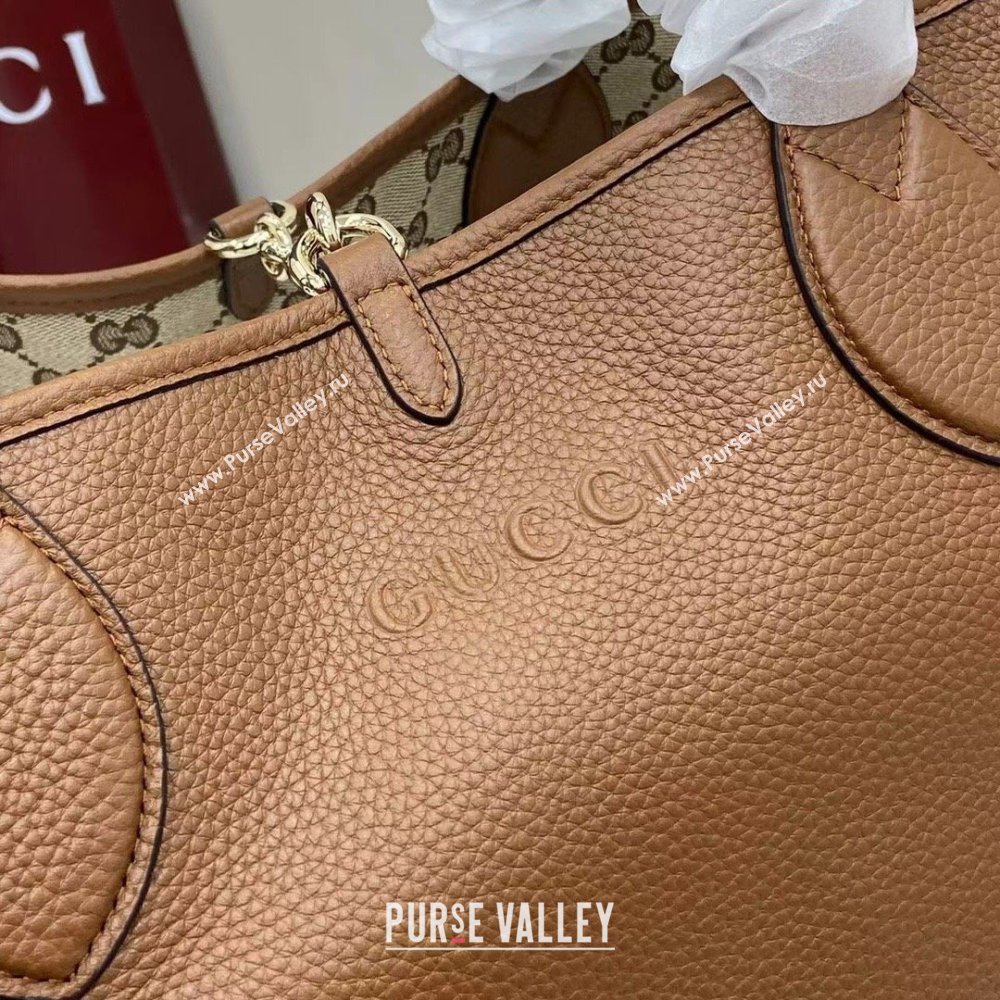 Gucci Totissima Large Reversible Tote Bag in Grainy Leather Brown 2025 839112 (XLU-250522052)