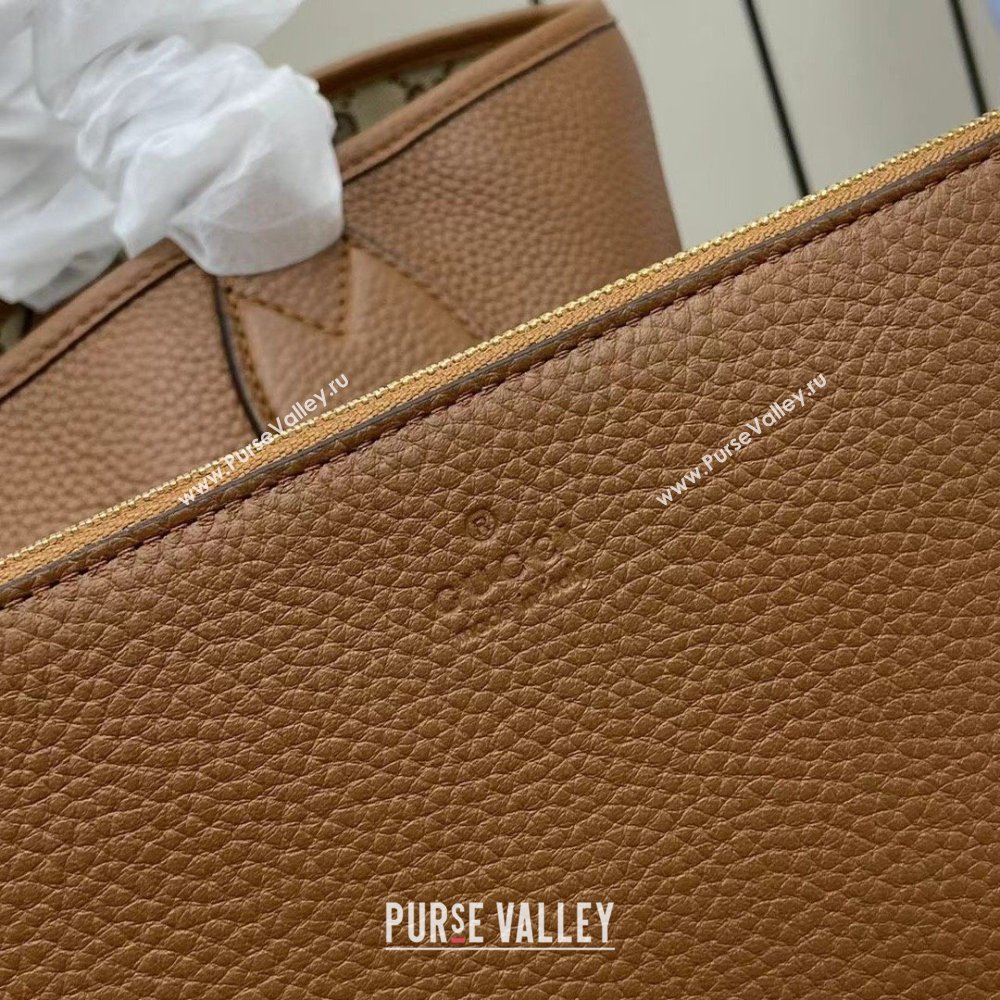 Gucci Totissima Large Reversible Tote Bag in Grainy Leather Brown 2025 839112 (XLU-250522052)