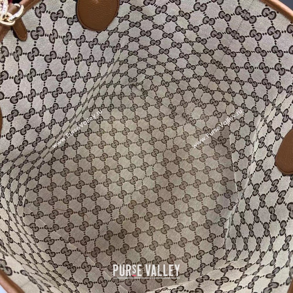 Gucci Totissima Large Reversible Tote Bag in Grainy Leather Brown 2025 839112 (XLU-250522052)