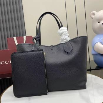 Gucci Totissima Large Reversible Tote Bag in Grainy Leather Black 2025 839112 (XLU-250522053)