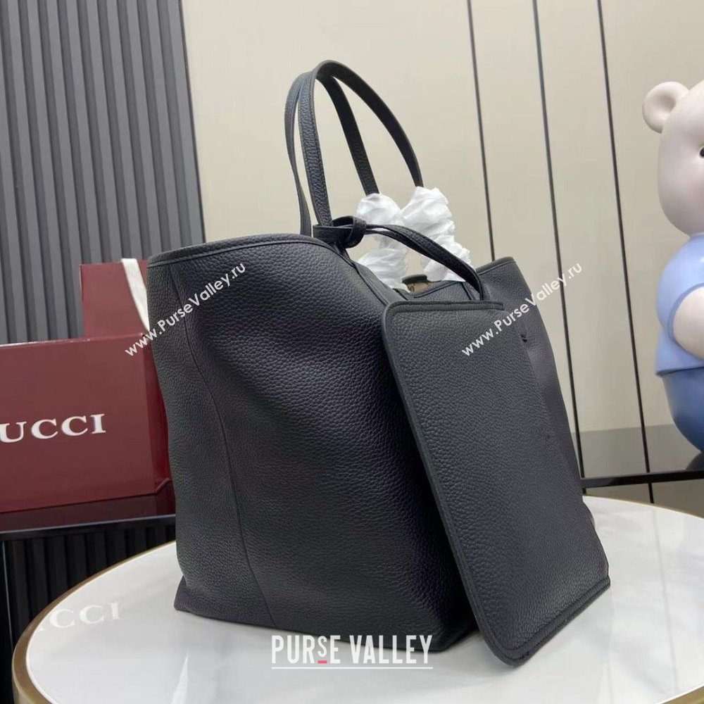 Gucci Totissima Large Reversible Tote Bag in Grainy Leather Black 2025 839112 (XLU-250522053)