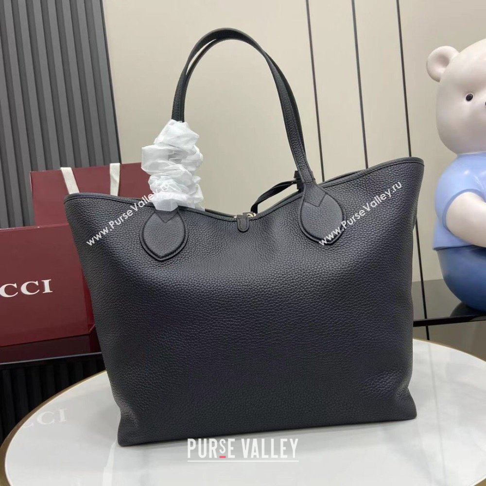Gucci Totissima Large Reversible Tote Bag in Grainy Leather Black 2025 839112 (XLU-250522053)