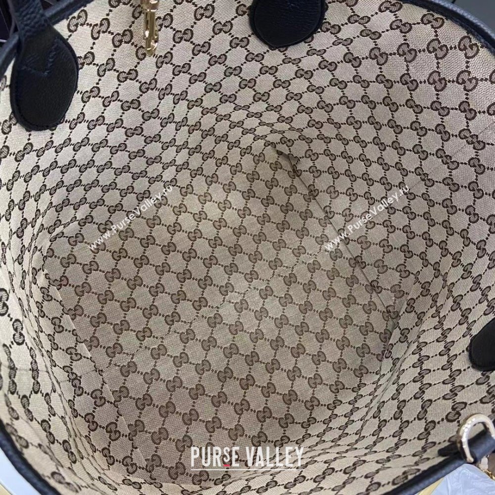 Gucci Totissima Large Reversible Tote Bag in Grainy Leather Black 2025 839112 (XLU-250522053)