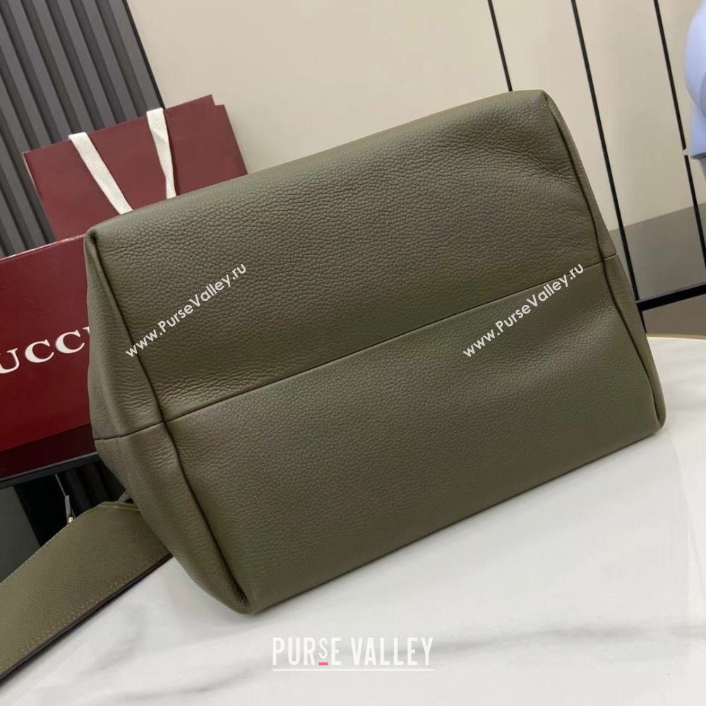 Gucci Totissima Large Reversible Tote Bag in Grainy Leather Green 2025 839112 (XLU-250522050)