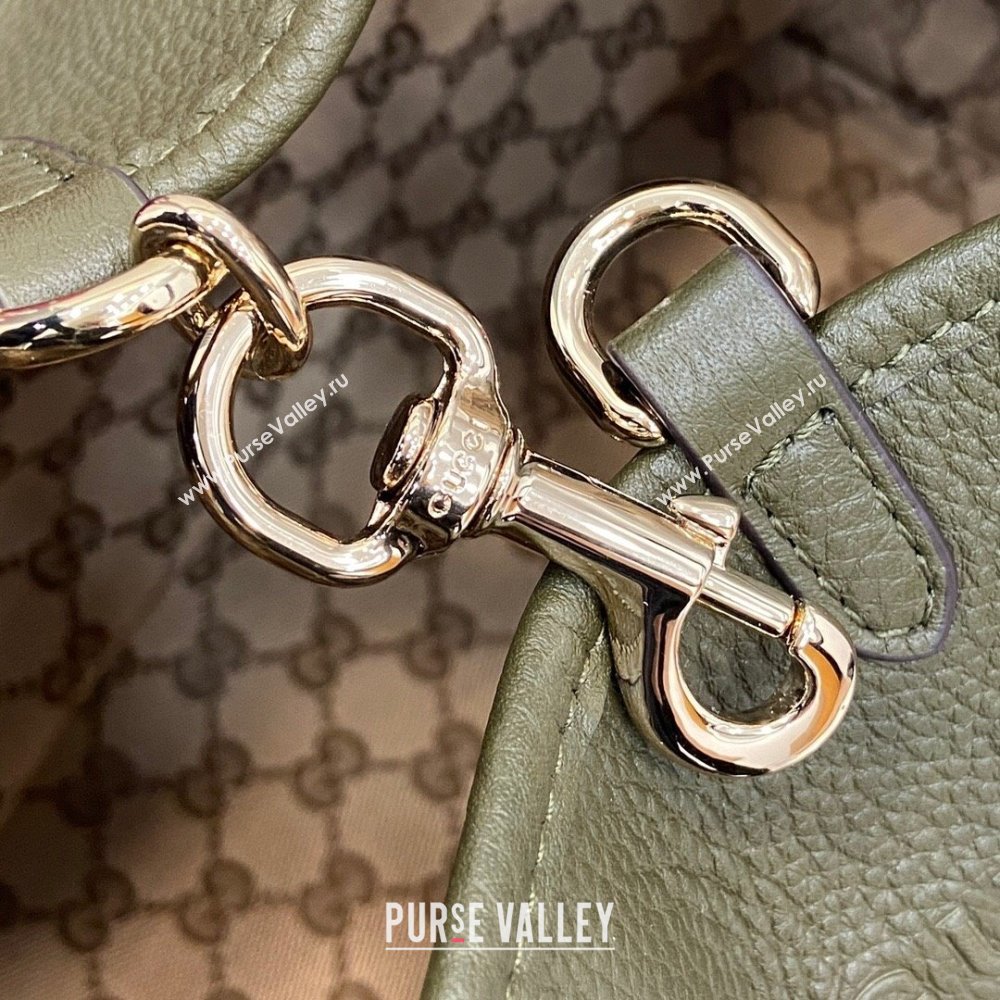 Gucci Totissima Large Reversible Tote Bag in Grainy Leather Green 2025 839112 (XLU-250522050)