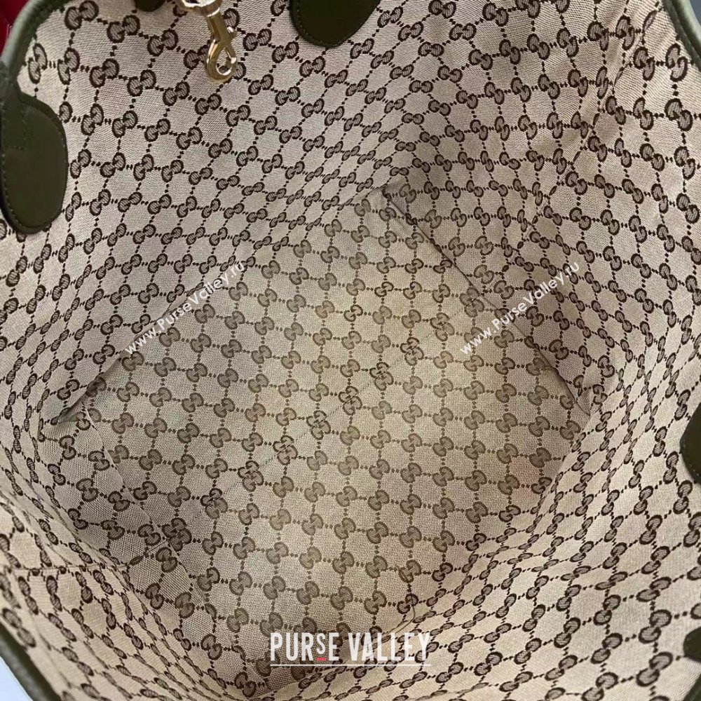 Gucci Totissima Large Reversible Tote Bag in Grainy Leather Green 2025 839112 (XLU-250522050)