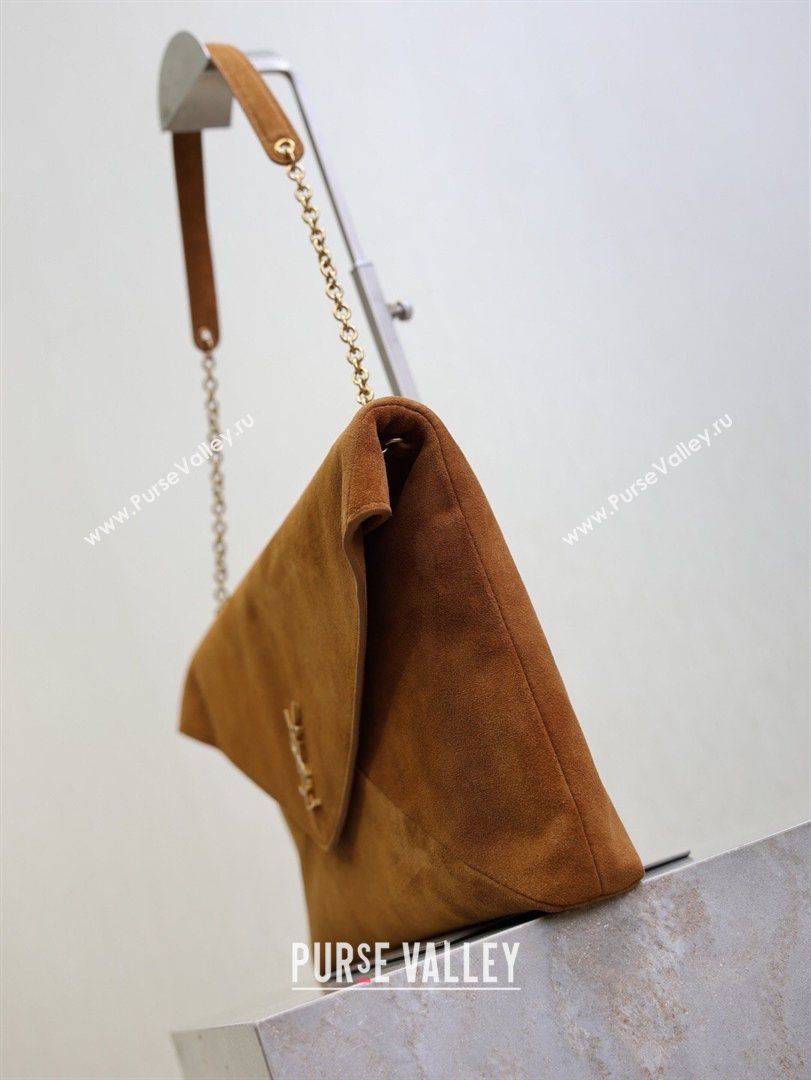 Saint Laurent Cassander XXL Envelope Pouch On Chain in Suede Gold-Tone 2026 841702 (MHUI-260403106)