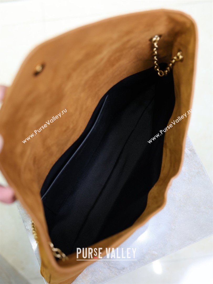 Saint Laurent Cassander XXL Envelope Pouch On Chain in Suede Gold-Tone 2026 841702 (MHUI-260403106)
