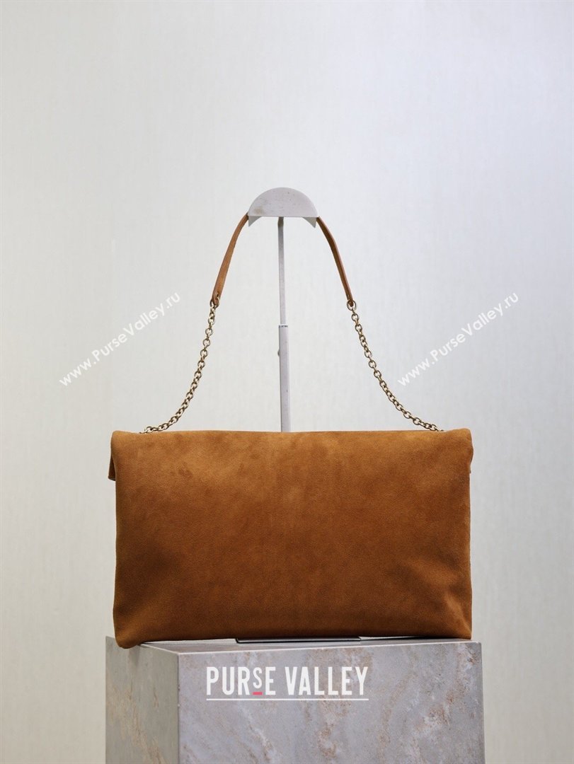 Saint Laurent Cassander XXL Envelope Pouch On Chain in Suede Gold-Tone 2026 841702 (MHUI-260403106)