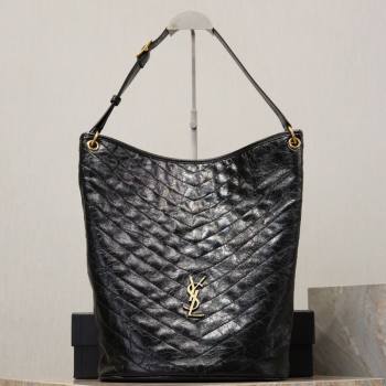 Saint Laurent Niki Supple Bucket Bag in Vintage Leather Black 2025 8443461 (YY-260119048)