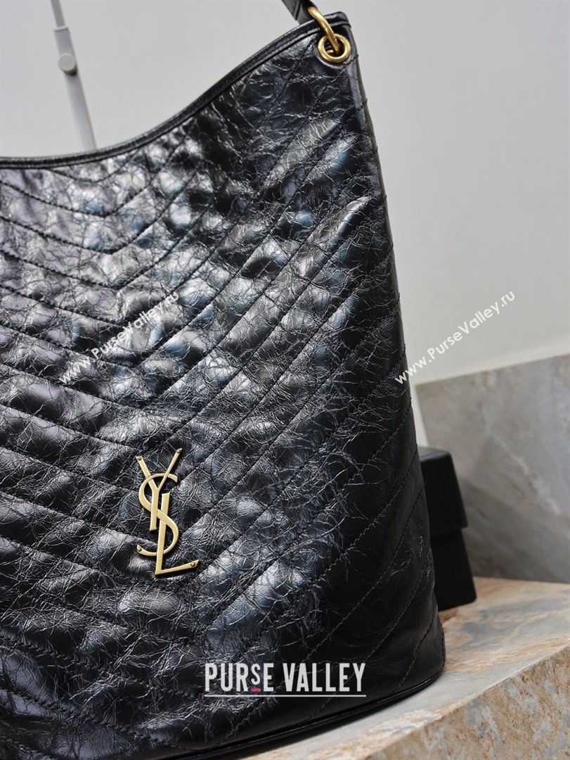 Saint Laurent Niki Supple Bucket Bag in Vintage Leather Black 2025 8443461 (YY-260119048)