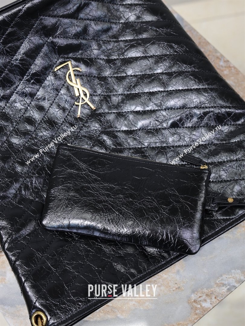 Saint Laurent Niki Supple Bucket Bag in Vintage Leather Black 2025 8443461 (YY-260119048)