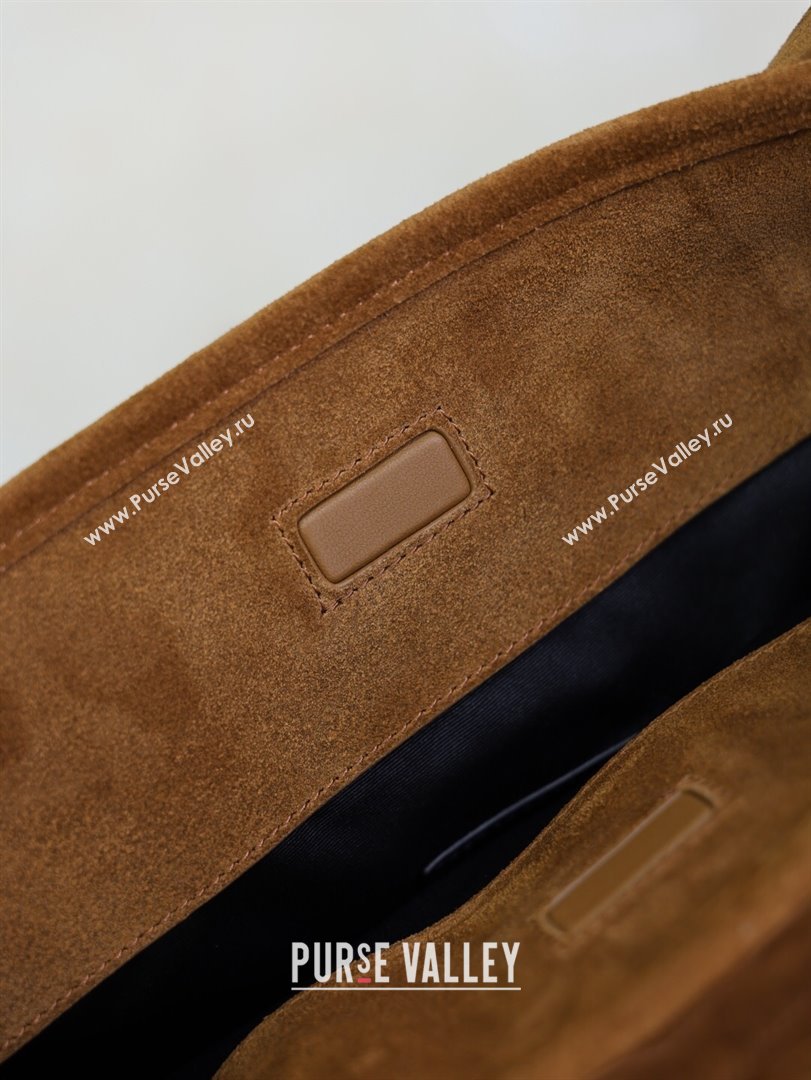 Saint Laurent Niki Supple Bucket Bag in Suede Caramel Cognac Brown 2025 8443461 (YY-250924052)