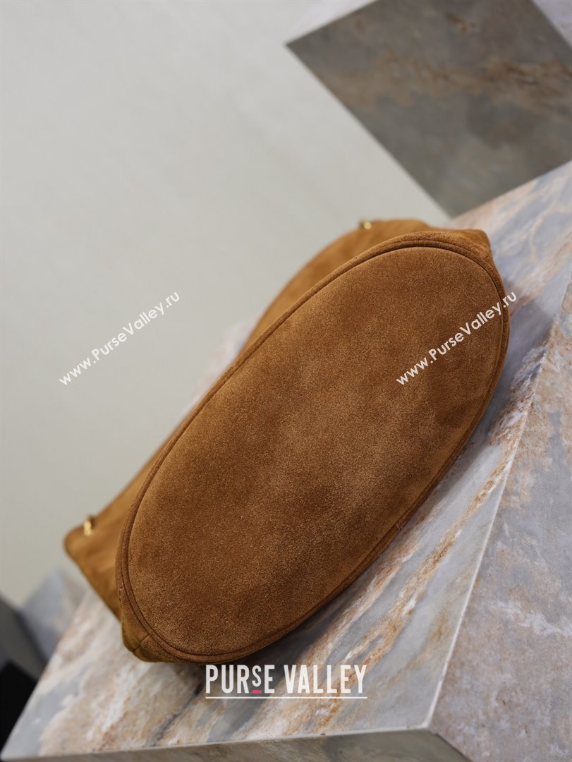 Saint Laurent Niki Supple Bucket Bag in Suede Caramel Cognac Brown 2025 8443461 (YY-250924052)