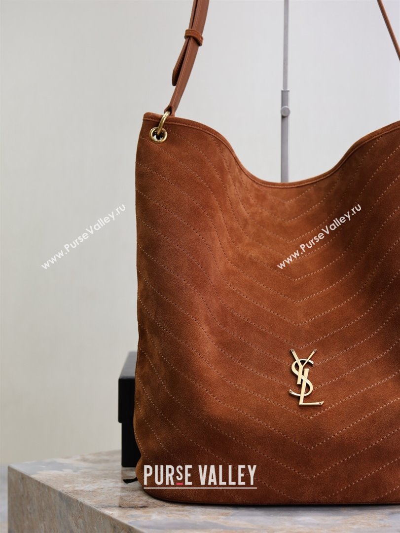 Saint Laurent Niki Supple Bucket Bag in Suede Dark Brown 2025 8443461 (YY-250924051)