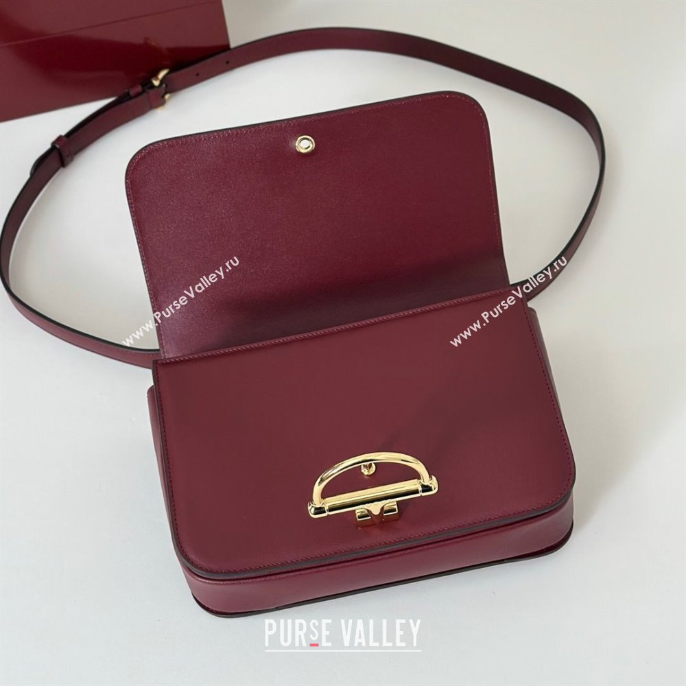 Gucci Siena small shoulder bag in Leather with Oversized Half Horsebit Ancora Red 2025 846705 (DLH-251124140)
