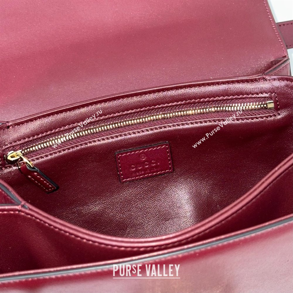 Gucci Siena small shoulder bag in Leather with Oversized Half Horsebit Ancora Red 2025 846705 (DLH-251124140)