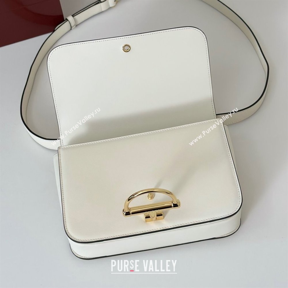Gucci Siena small shoulder bag in Leather with Oversized Half Horsebit White 2025 846705 (DLH-251124142)