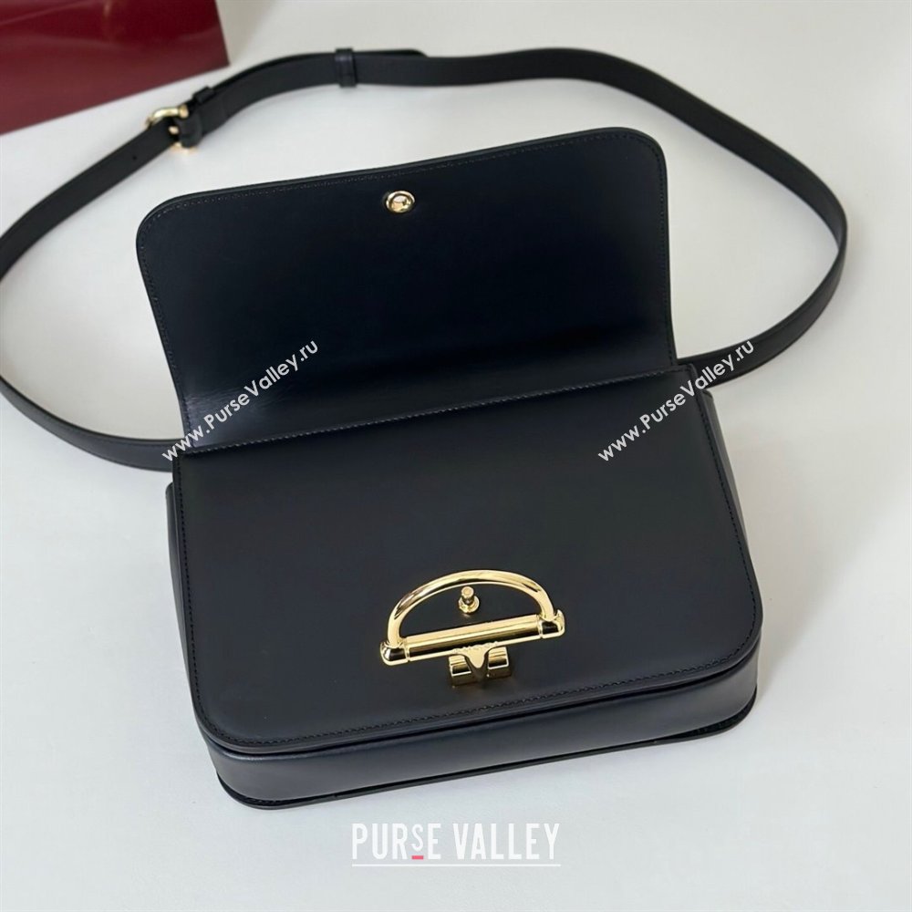 Gucci Siena small shoulder bag in Leather with Oversized Half Horsebit Black 2025 846705 (DLH-251124143)