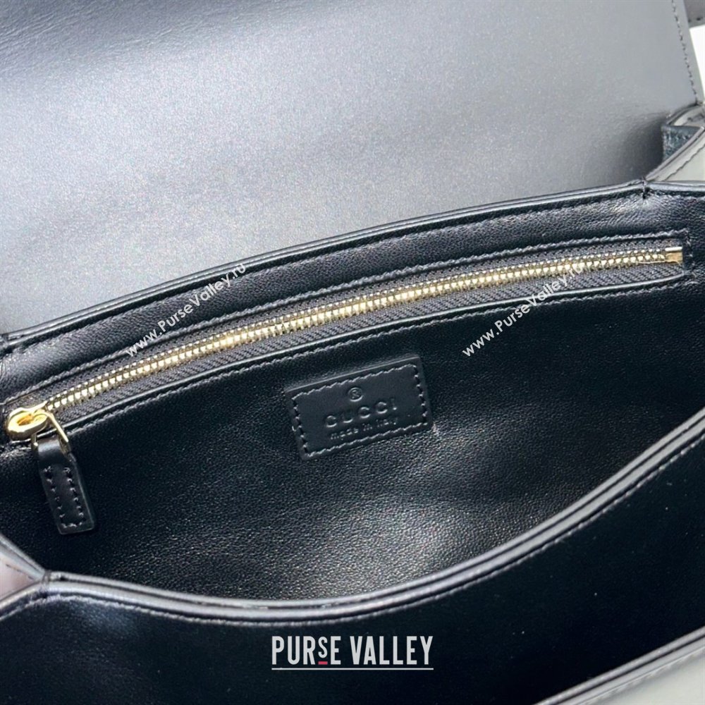 Gucci Siena small shoulder bag in Leather with Oversized Half Horsebit Black 2025 846705 (DLH-251124143)