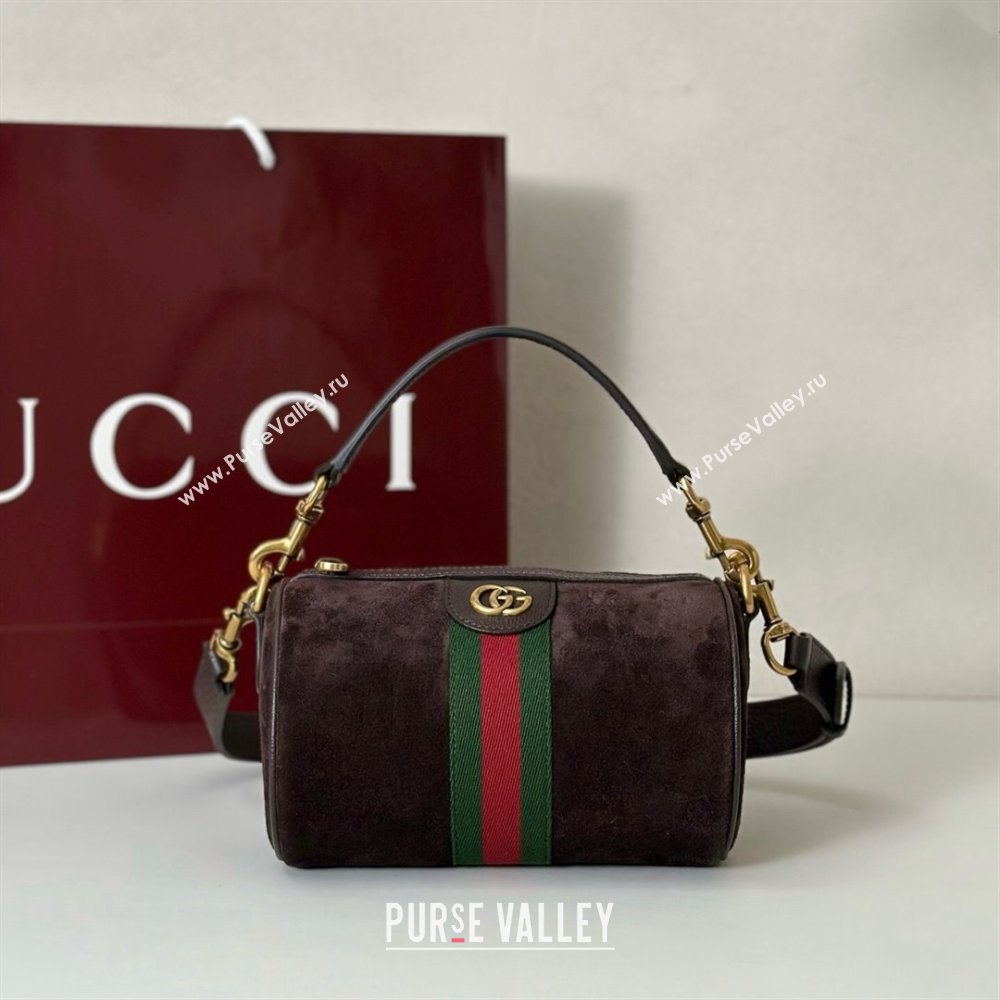 Gucci Mens Ophidia mini bag in Suede Dark Brown 2025 846869 (DLH-251125030)