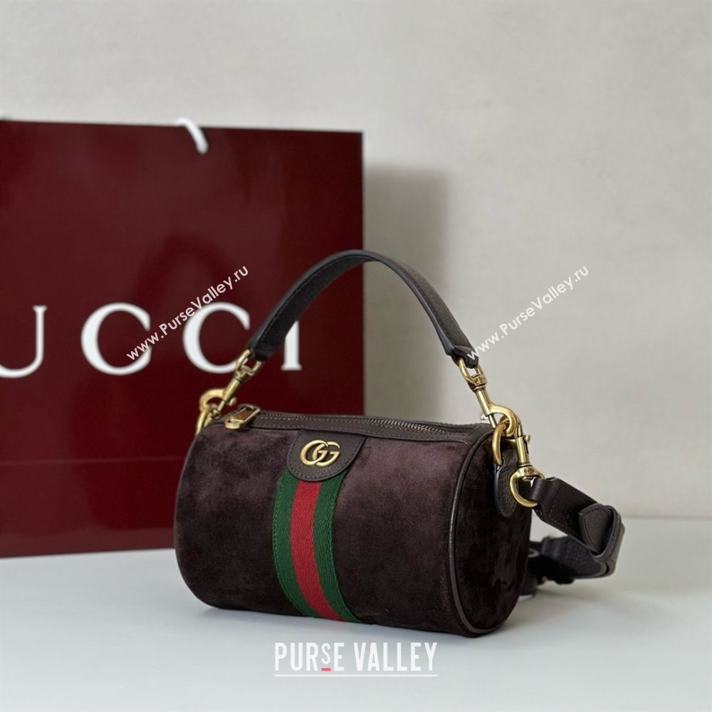 Gucci Mens Ophidia mini bag in Suede Dark Brown 2025 846869 (DLH-251125030)
