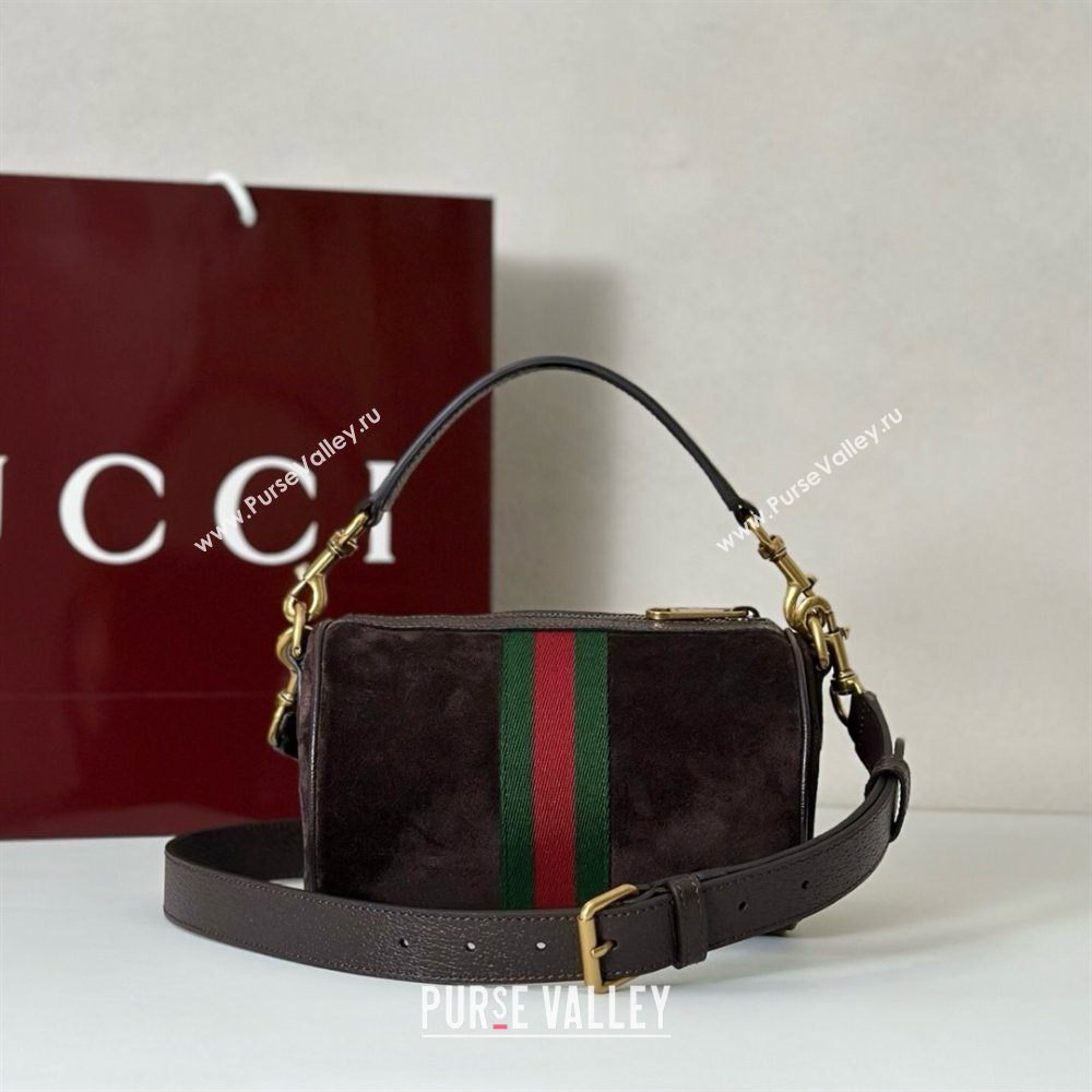 Gucci Mens Ophidia mini bag in Suede Dark Brown 2025 846869 (DLH-251125030)